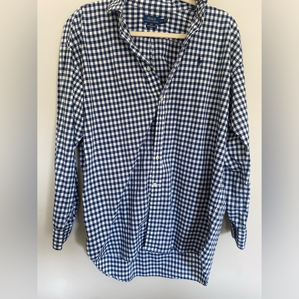 Polo by Ralph Lauren Blue and White Checkered Shirt